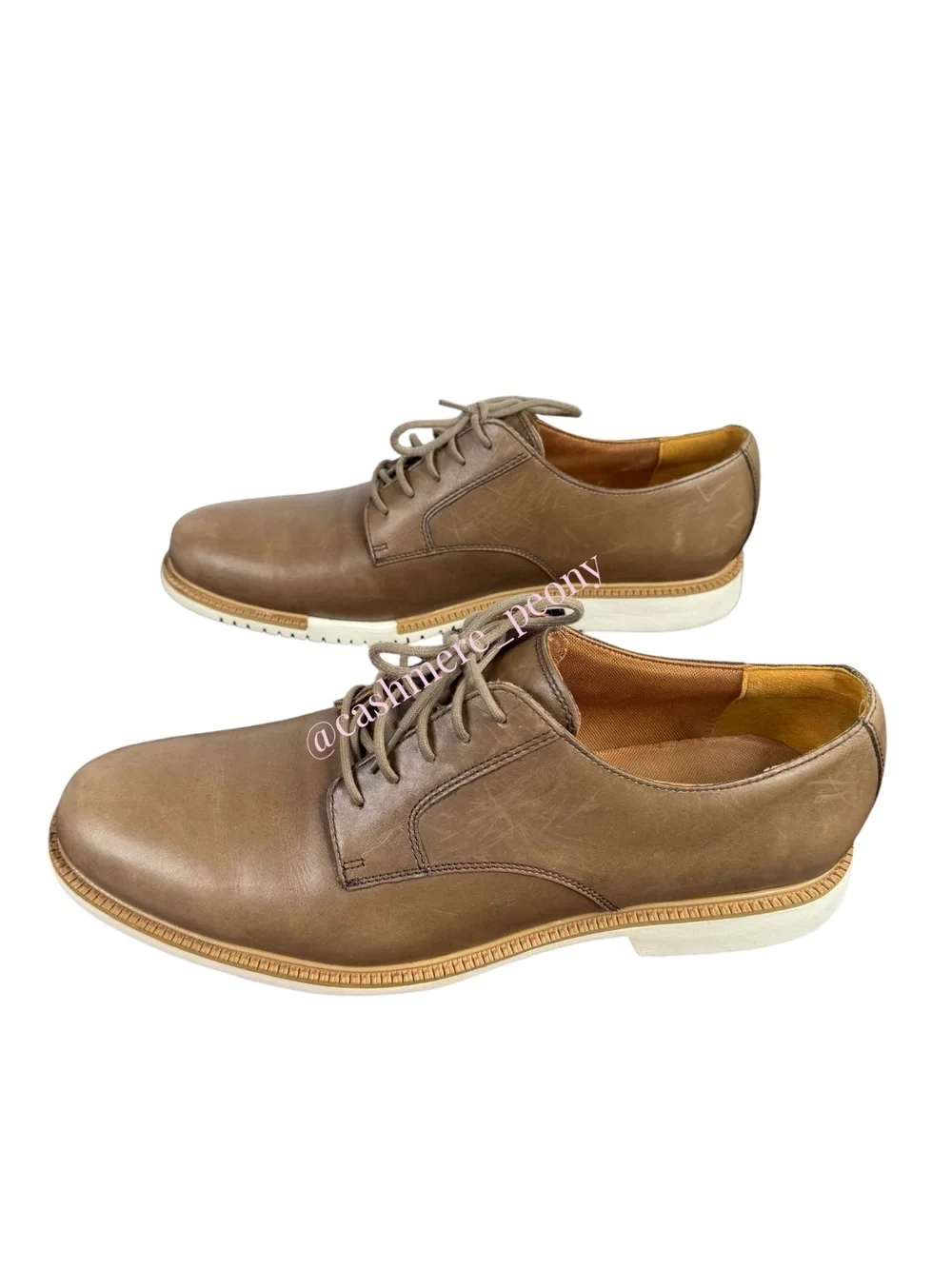 Cole Haan Mens Great Jones Plain Smoke Brown Leather Strap Oxford Size 12